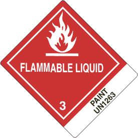 4" x 5" Flammable Class 3 with Description Strip