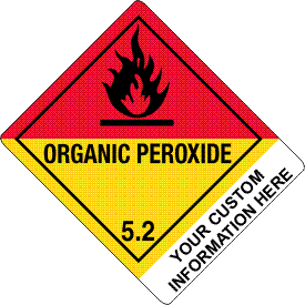 Custom 4" x 5" Organic Peroxide 5.2 Class 5 with Description Strip