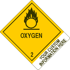 Custom 4" x 5" Oxygen Class 2 with Description Strip
