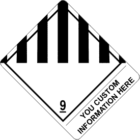 Custom 4" x 5" Miscellaneous Class 9 with Description Strip