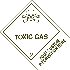 Custom 4" x 5" Toxic Gas Class 2 with Description Strip