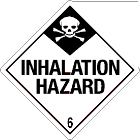 Inhalation Hazard Class 6 DOT 4"x4" Label