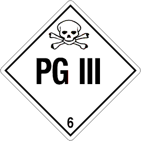 PG III Class 6 DOT 4"x4" Label