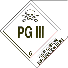 Custom 4" x 5" PGIII Class 6 with Description Strip