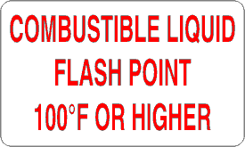 Combustible Liquid Flashpoint Label