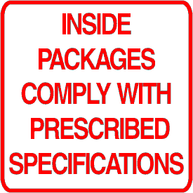 Inside Packages Comply With Prescribed Specifications