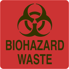 Biohazard Waste Fluorescent Orange Label