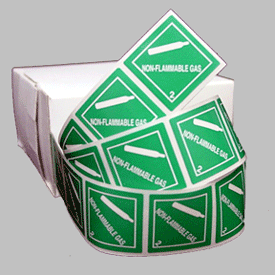 1" Square Non Flammable Gas Miniature Hazardous Material Label