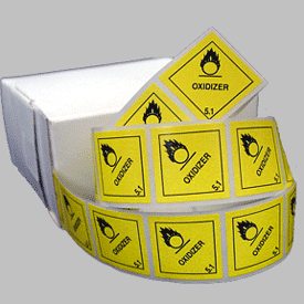 1" Square Oxidizer 5.1 Miniature Hazardous Material Label
