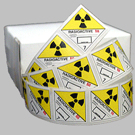 1" Square Radioactive Miniature Hazardous Material Label