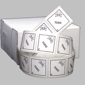 1" Square Toxic Miniature Hazardous Material Label
