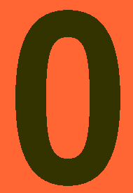 4 Inch Black #0 on Orange Vinyl