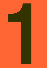 4 Inch Black #1 on Orange Vinyl