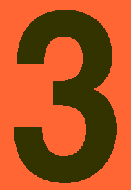 4 Inch Black #3 on Orange Vinyl