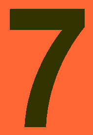 4 Inch Black #7 on Orange Vinyl