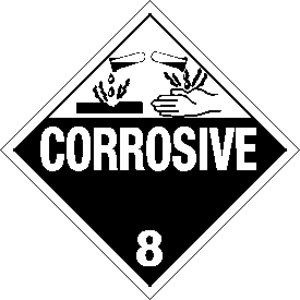 Vinyl Corrosive Class 8 Placard