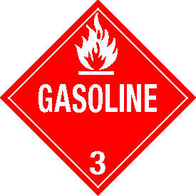 Vinyl Gasoline Class 3 Placard