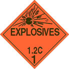 Vinyl 1.2C Explosive Placard