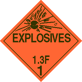 Vinyl 1.3F Explosive Placard