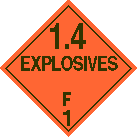 Vinyl 1.4F Explosive Placard