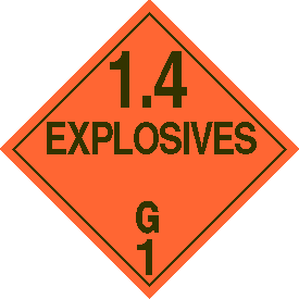 Vinyl 1.4G Explosive Placard