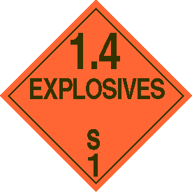 Vinyl 1.4S Explosive Placard