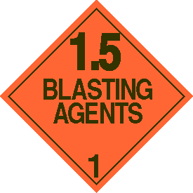 Vinyl 1.5 Blasting Agent Placard