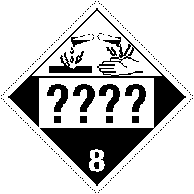 Vinyl Custom UN or NA Numbered Corrosive Class 8 Placard
