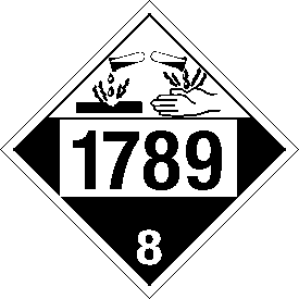 Vinyl 1789 Corrosive Class 8 Placard
