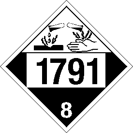 Vinyl 1791 Corrosive Class 8 Placard