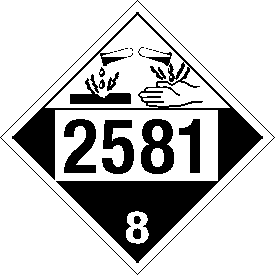 Vinyl 2581 Corrosive Class 8 Placard