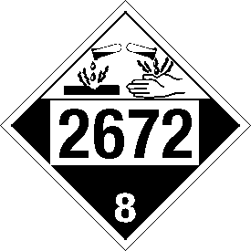 Vinyl 2672 Corrosive Class 8 Placard
