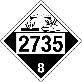 Vinyl 2735 Corrosive Class 8 Placard