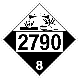 Vinyl 2790 Corrosive Class 8 Placard