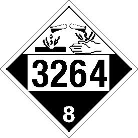 Vinyl 3264 Corrosive Class 8 Placard