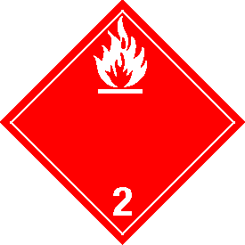 Vinyl International "Wordless" Flammable Gas Class 2 Placard
