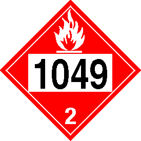 Vinyl 1049 Flammable Gas Class 2 Placard