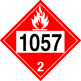 Vinyl 1057 Flammable Gas Class 2 Placard