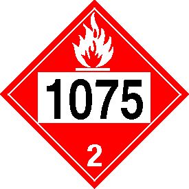 Vinyl 1075 Flammable Gas Class 2 Placard