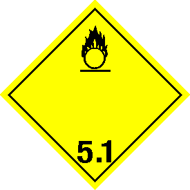 Vinyl International "Wordless" Oxidizer 5.1 Class 5 Placard