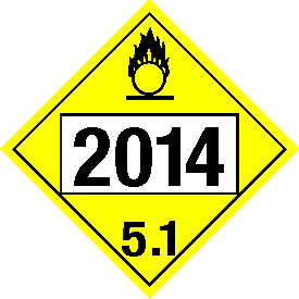 Vinyl 2014 Oxidizer 5.1 Class 5 Placard