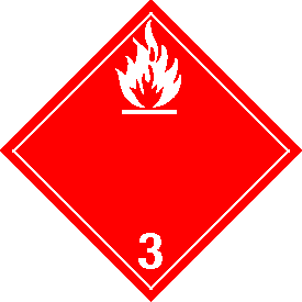 Vinyl International "Wordless" Flammable Class 3 Placard