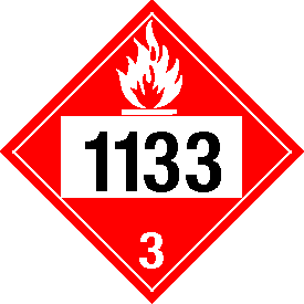 Vinyl 1133 Flammable Class 3 Placard