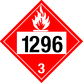 Vinyl 1296 Flammable Class 3 Placard