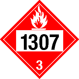 Vinyl 1307 Flammable Class 3 Placard