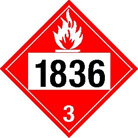 Vinyl 1836 Flammable Class 3 Placard