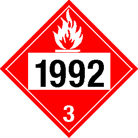 Vinyl 1992 Flammable Class 3 Placard