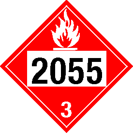 Vinyl 2055 Flammable Class 3 Placard