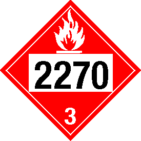 Vinyl 2270 Flammable Class 3 Placard