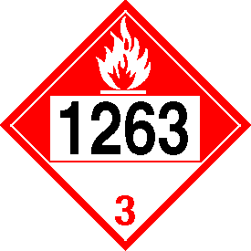 Vinyl 1263 Combustible Class 3 Placard